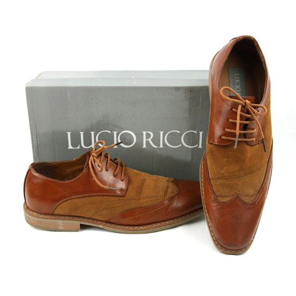 Lucio Ricci Men's Wing Tips Dress Shoes w Box - Picture 1 of 6
